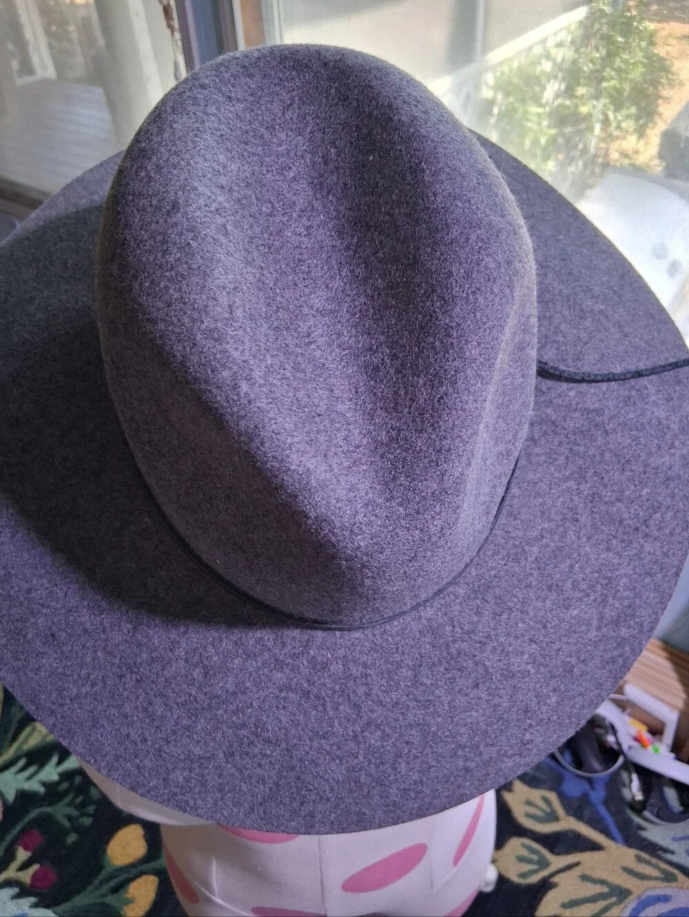 Phenix 100% Wool Hat With Leather Band Gray